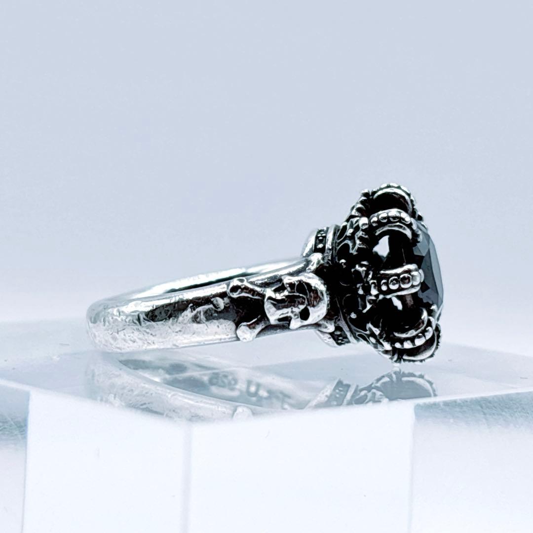 Justin Davis リング 925 ブラックストーン 3号 レディース