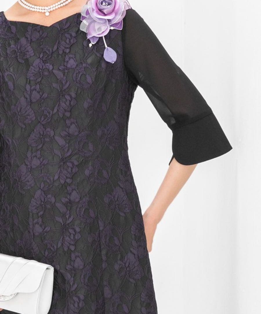 フォルムフォルマ　東京ソワール　ジャガードレース　マザードレス　9号