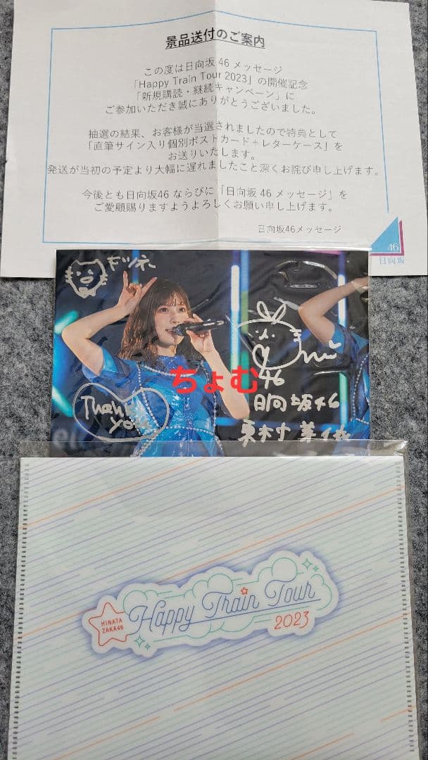 もうすぐ撤退　おまけ付　日向坂46　東村芽依　当選品　【 直筆】ポストカード