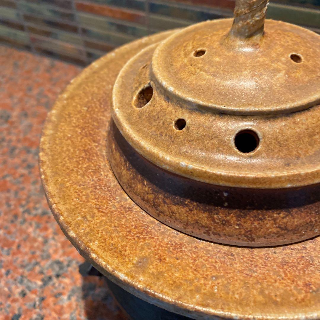 備前　三つ足　三つ耳大香炉　古美術