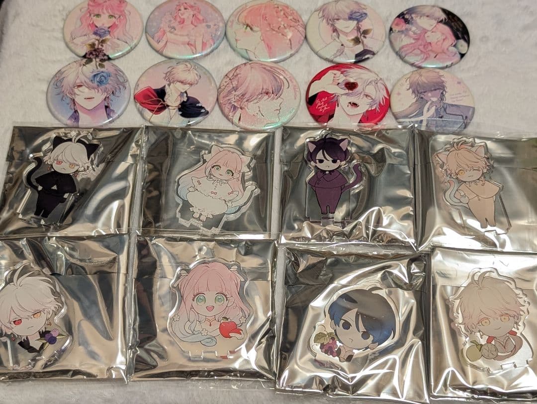 花秘める君のメテオール 花メテ スタンプ オーロラ缶バッジ