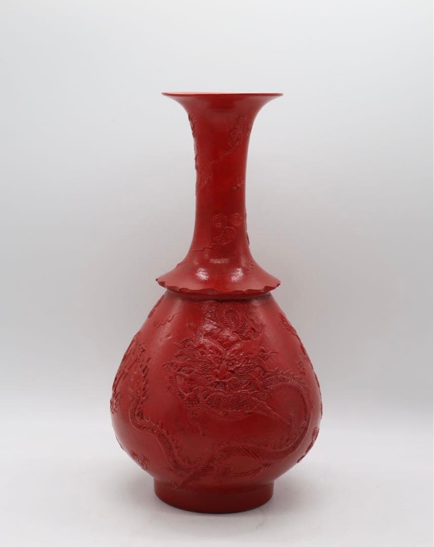 中国　龍紋瓶　大清乾隆年製銘　送料込み0712