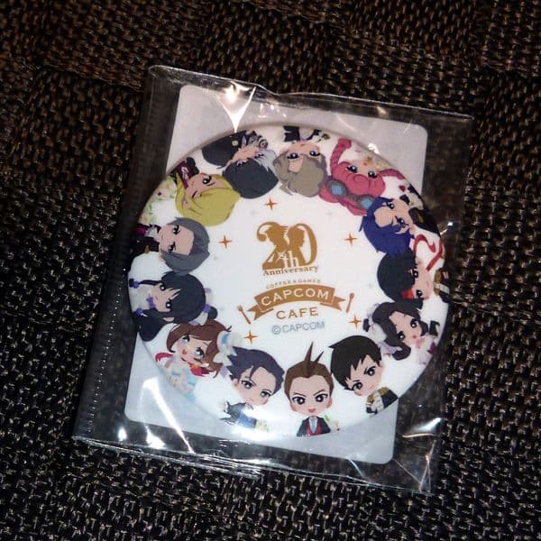 逆転裁判 20周年 シークレット　成歩堂　御剣　缶バッジ 　カプコンカフェ