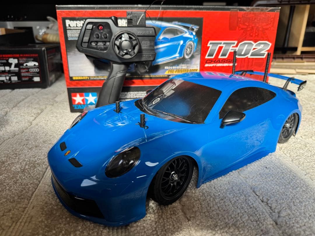 Tamiya TT-02 Porsche 911 GT3 RS 青