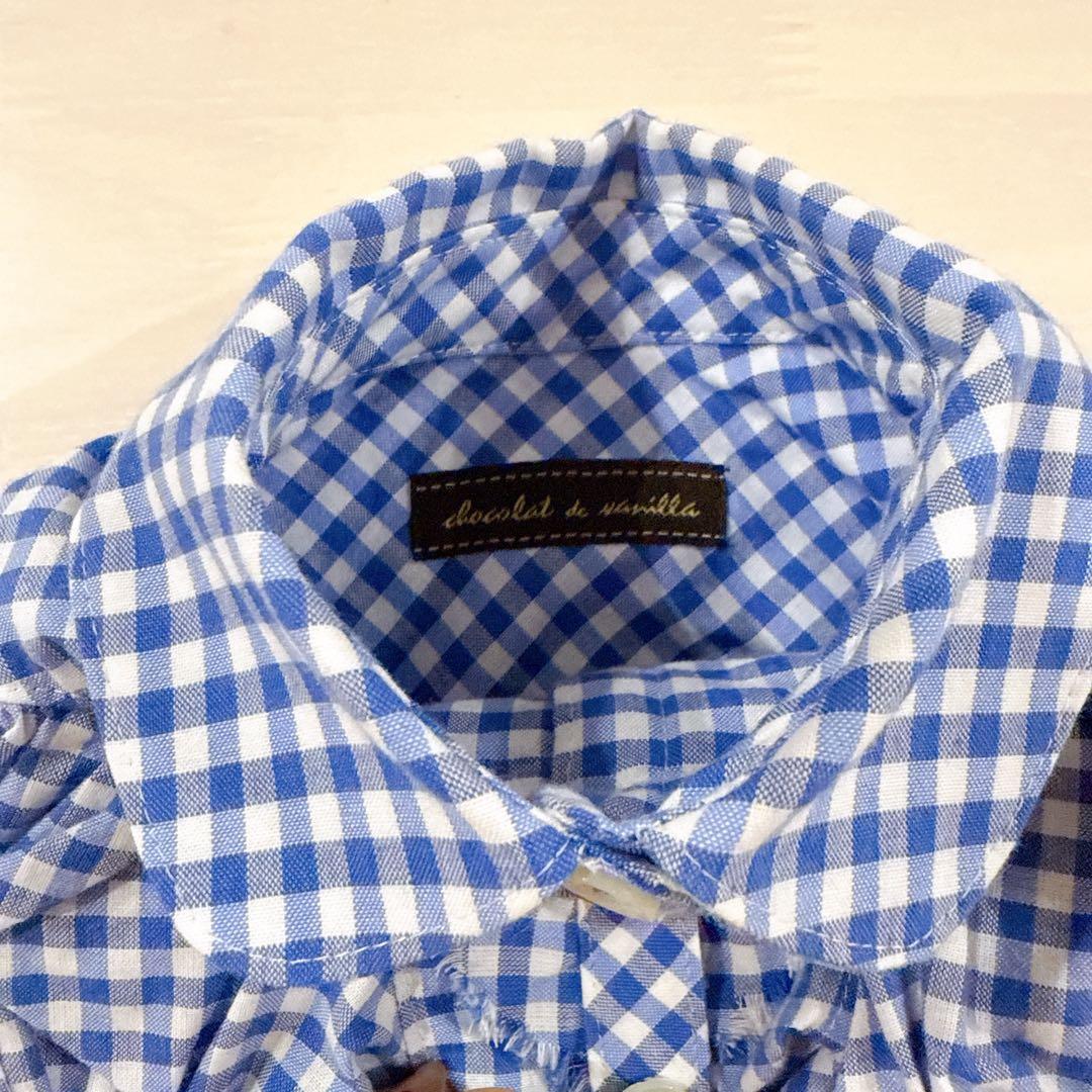 アトリエGG ギンガムチェックワンピース　ブルー