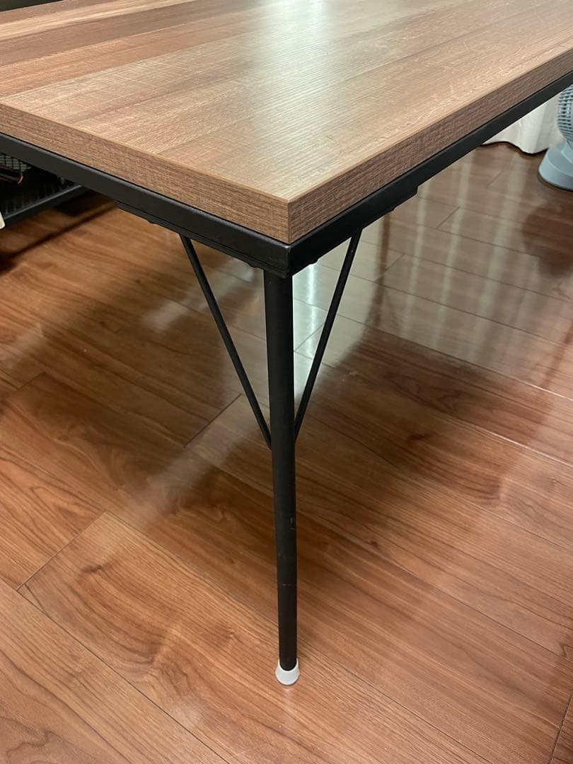 【中古】オシャレ古材風アイアンこたつテーブル/継ぎ脚付/120ｘ60cm