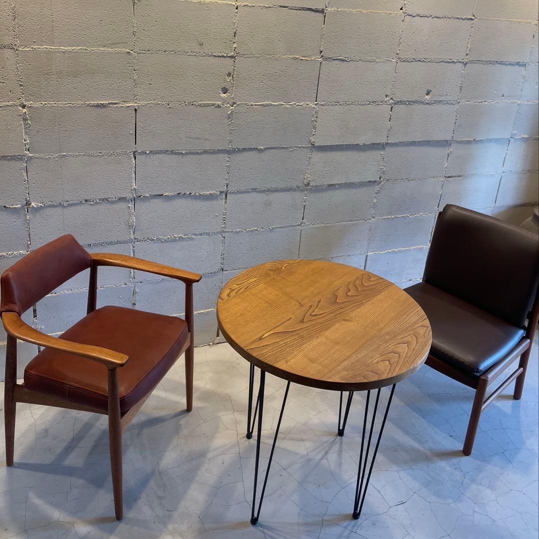 カナ　オーク無垢材　ダイニングテーブル　ラウンドテーブル　ヴィンテージ