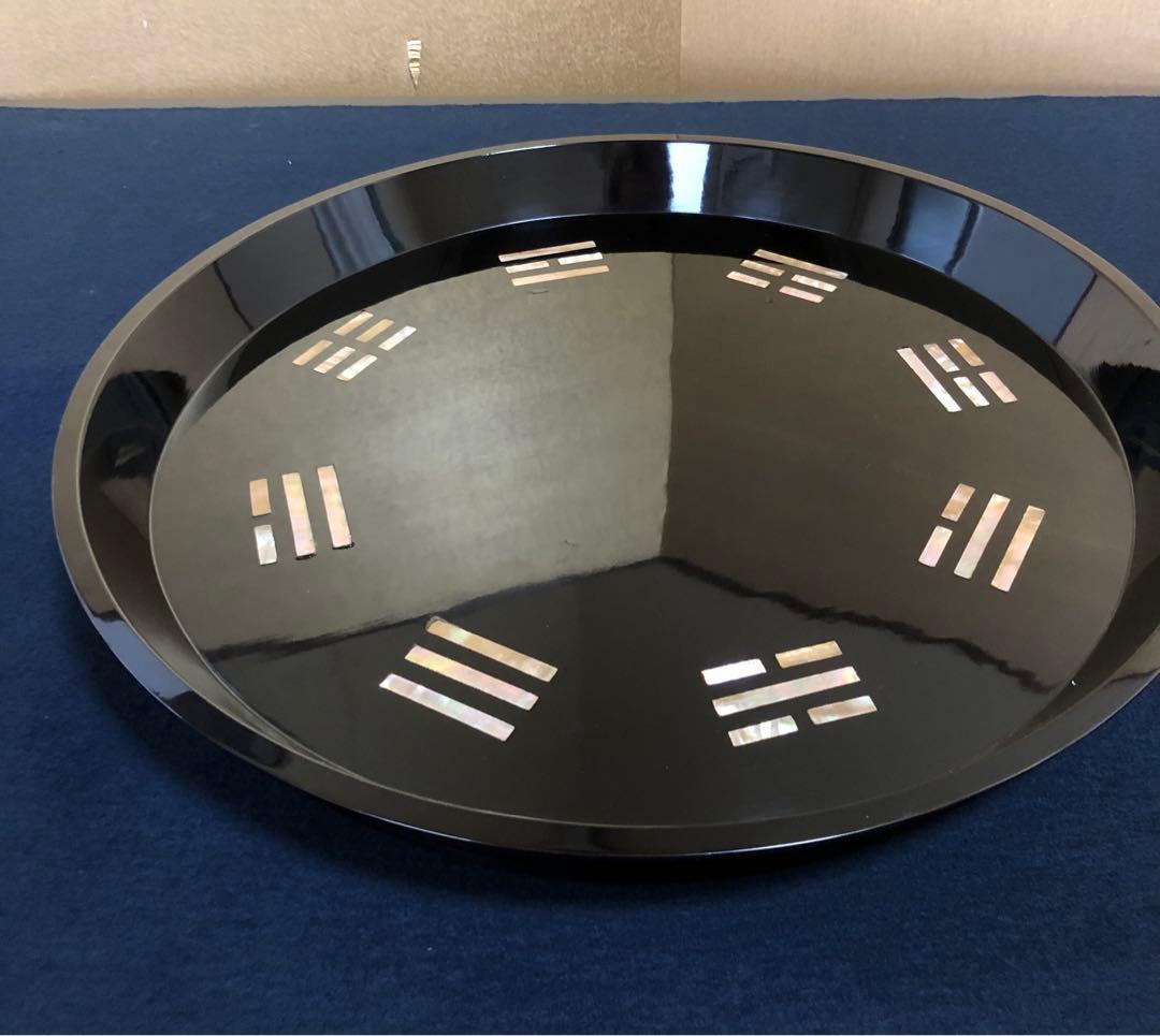 《レ》茶道具 八卦盆 螺鈿 青貝 塗師 宗哲 木製漆器 共箱　251104う3