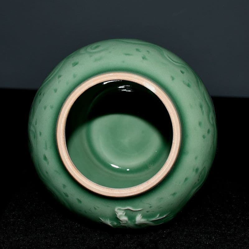 龍泉青磁  雲竜  貯蔵タンク  陶磁器 装飾品 現代工芸品 美術品 置物