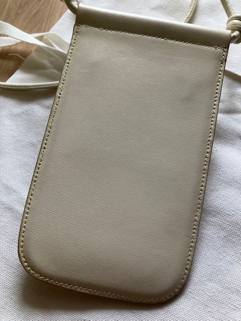 JIL SANDER ホワイトレザースマホショルダー