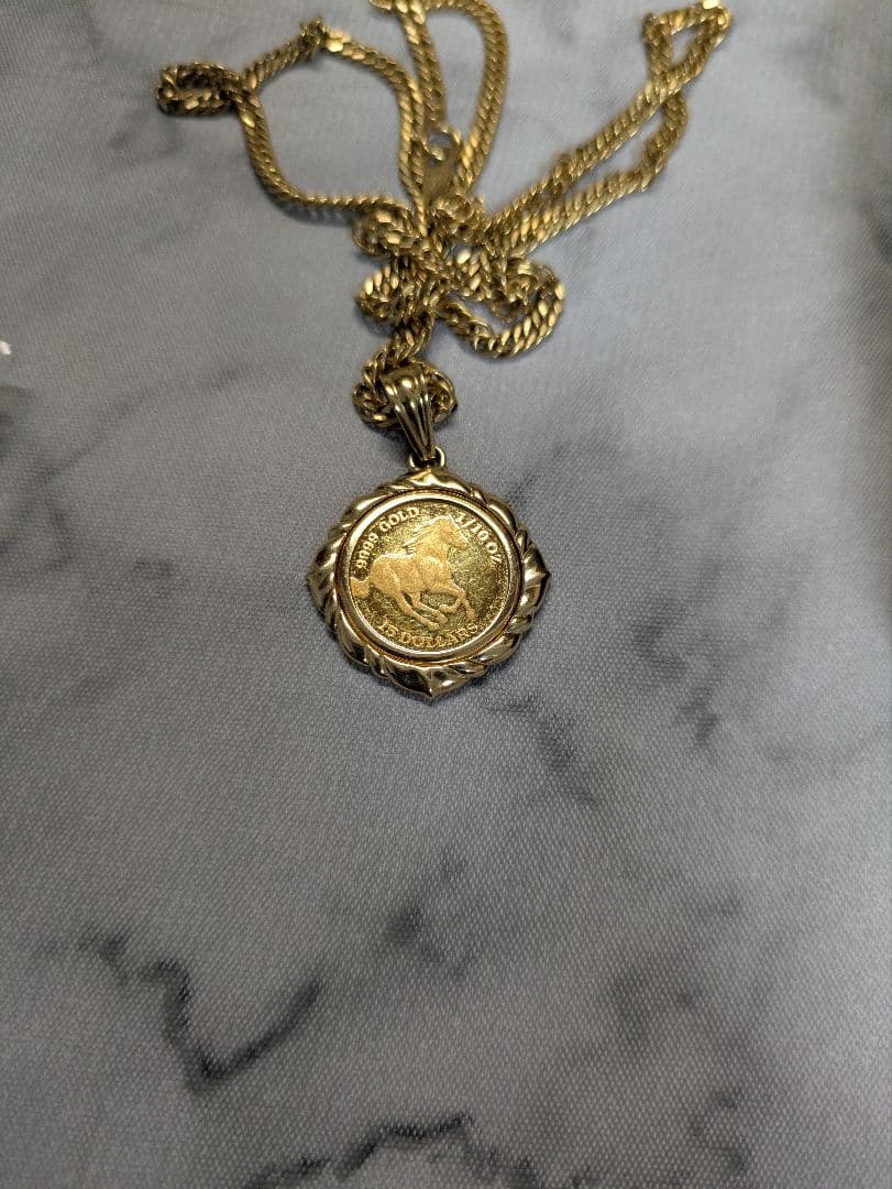 ツバル/ホース K24（純金　K24 1/10オンス、ペンダントのみ