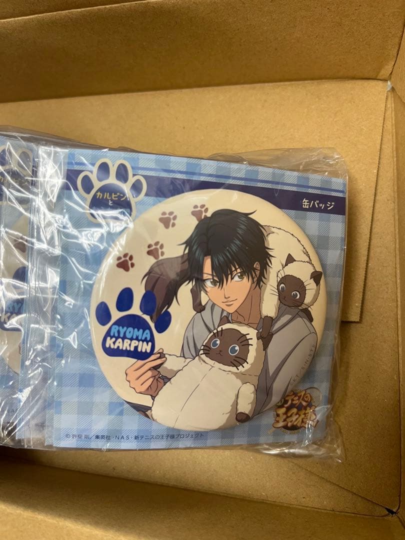 新テニスの王子様 カルピンとおうち時間缶バッジ越前リョーマ＆カルピン10個セット