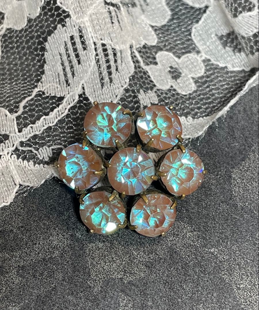 アンティーク　サフィレット　クラスターブローチ