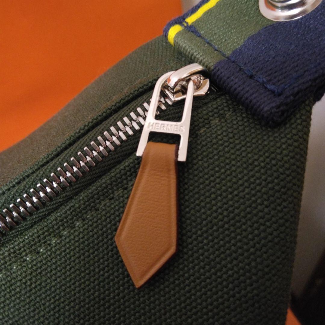 エルメス　HERMES 《ブリッド　ア　ブラック・Hパヴィヨン》 GM　カーキ