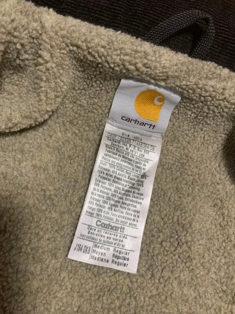 Carhartt J164 DKB ダークブラウンジャケット シェルパ裏地