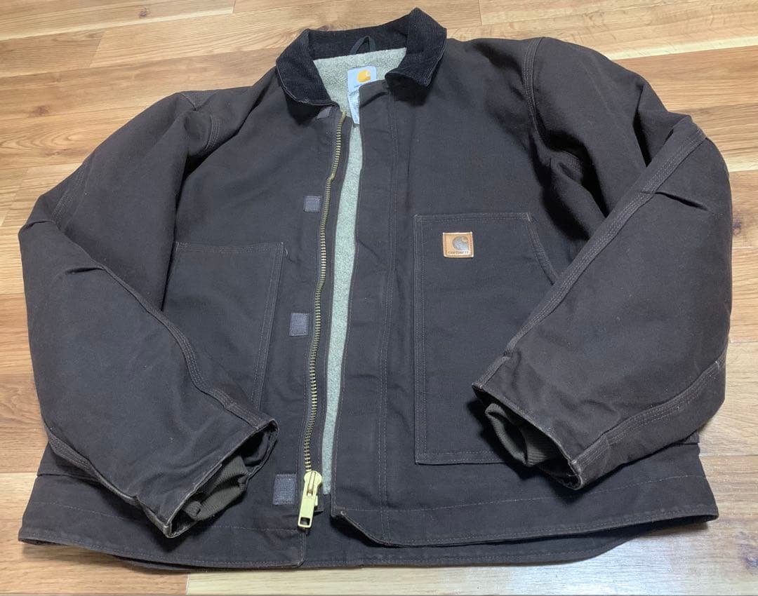 Carhartt J164 DKB ダークブラウンジャケット シェルパ裏地