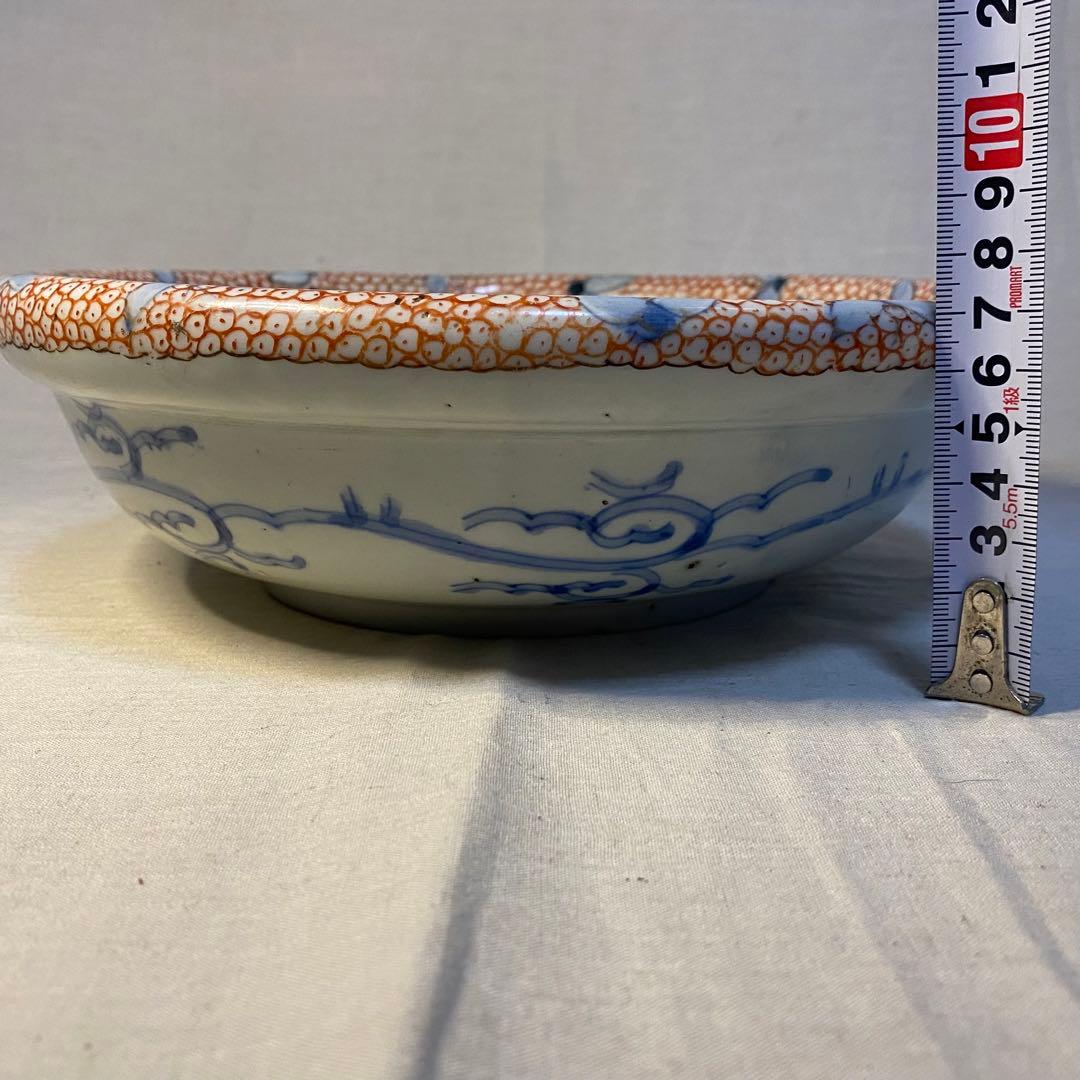 伊万里　古伊万里　大鉢　蝶の図　麻の葉紋　亀甲紋　金彩