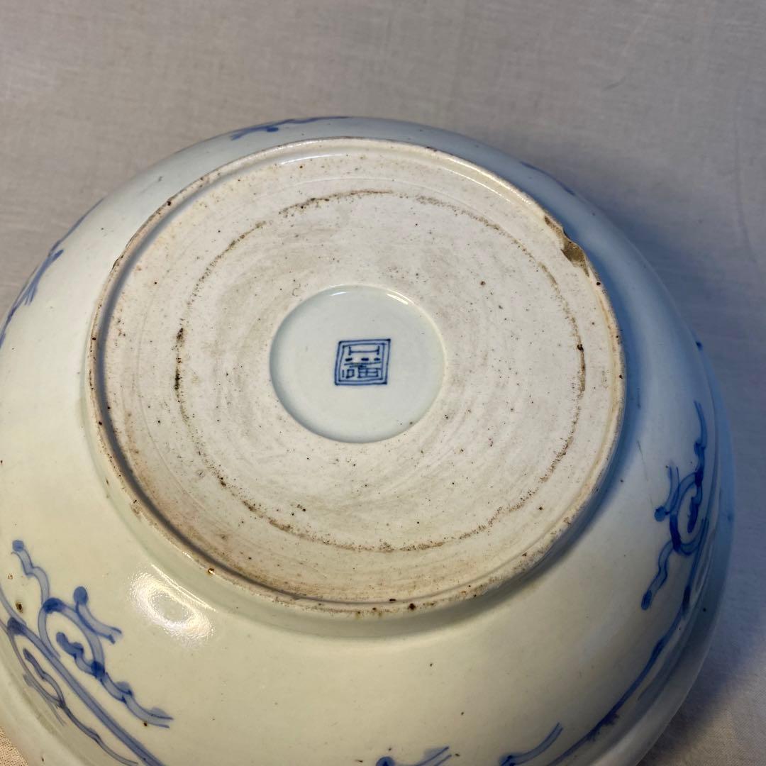 伊万里　古伊万里　大鉢　蝶の図　麻の葉紋　亀甲紋　金彩