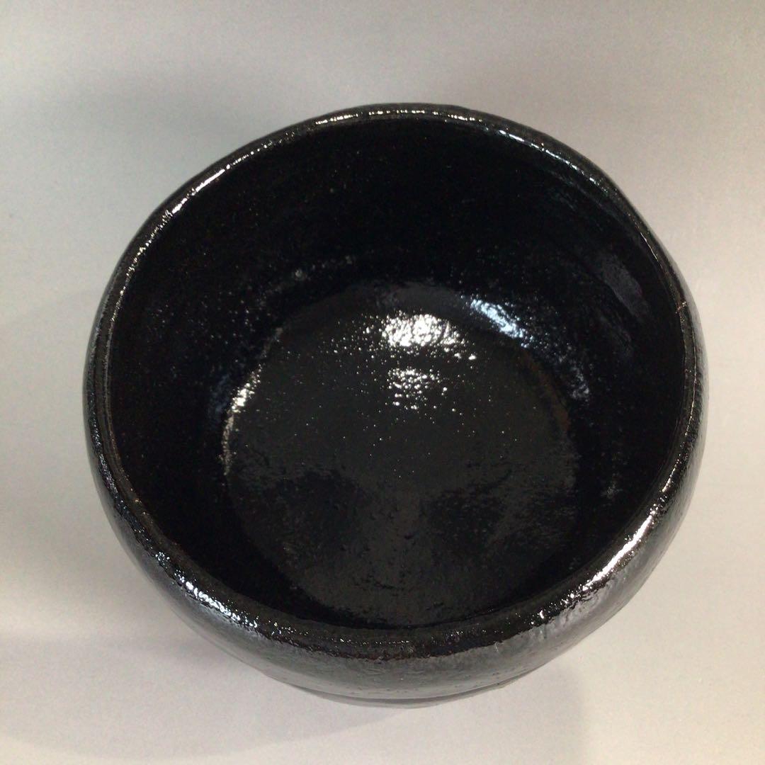 Ｐ６７９　黒楽茶碗　『佐々木松楽造』『大徳寺　福本積應　箱書』　共箱　茶道具