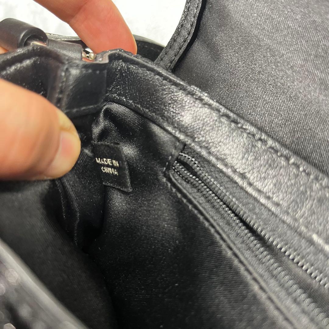 美品 Coach Black signature Clip Hobo Bag