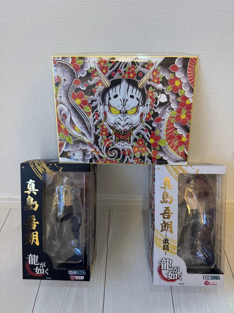 真島吾朗 フィギュア セットSEGA ミニ屏風付き