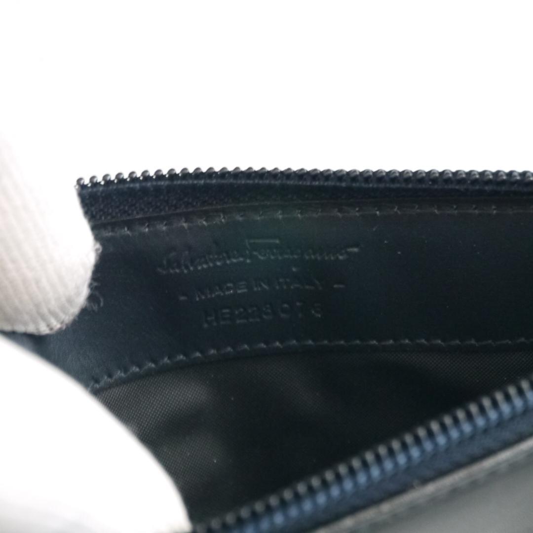 ✈大きめ ガンチーニ　フェラガモ　レザー　ケース　小銭入れ　キーリング　黒