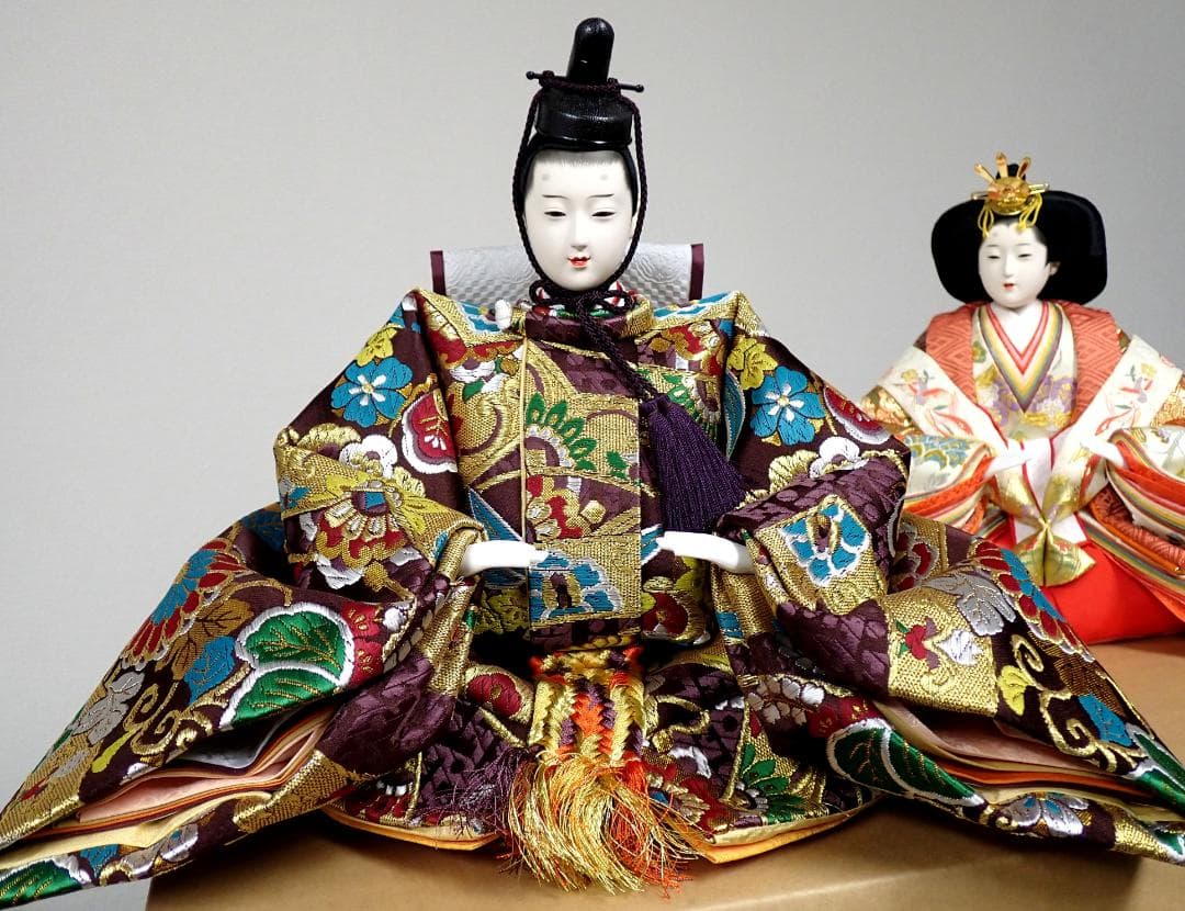 定価68万円 京雛 京都西陣織 本金正絹 平安 ひな人形 雛飾りセット 雛人形