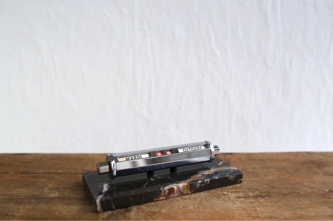 卓上万年カレンダー　フランス ヴィンテージ 『GOLD STARRY』大理石