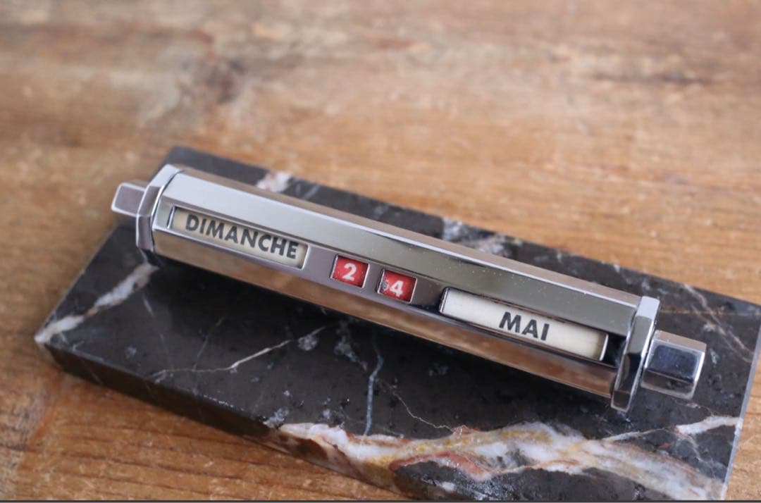 卓上万年カレンダー　フランス ヴィンテージ 『GOLD STARRY』大理石