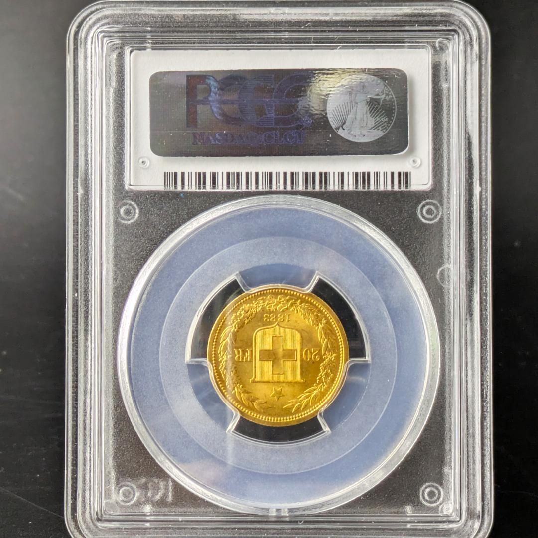 アルプスの少女ブレネリ★1883年スイス 20Fr 金貨 PCGS MS64+