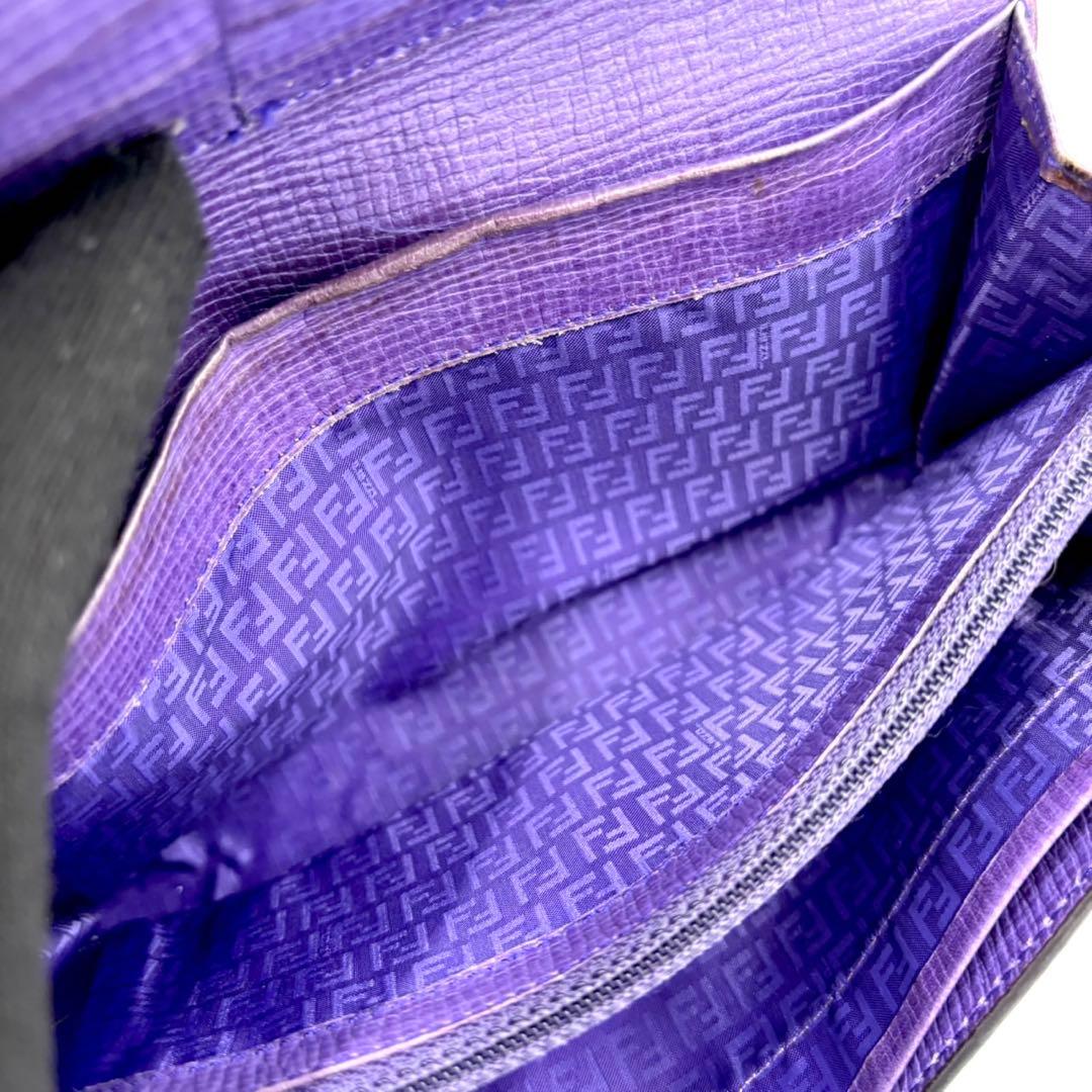 FENDI ズッカ　長財布　PVC パープル　レザー　折り財布　ズッキーノ　ロゴ