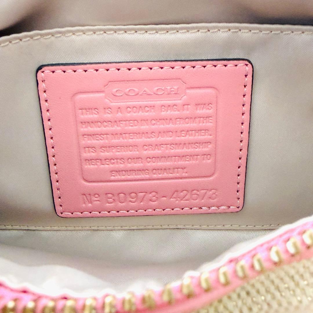 coach キャンバスタトゥー アクセサリーポーチ 花柄 ワンショルダーバッグ