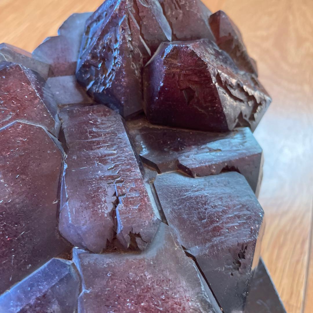 天然石 ダークレッド 結晶アート