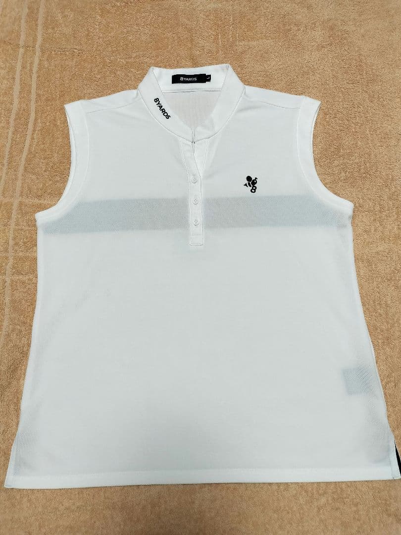 8YARDS ホワイト ノースリーブポロシャツ