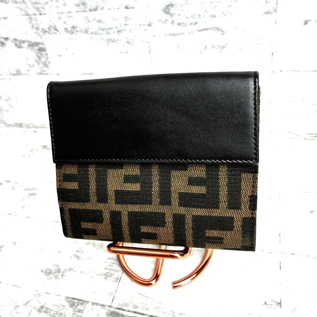 Fendi 二つ折り財布 FFロゴ ブラック ブラウン