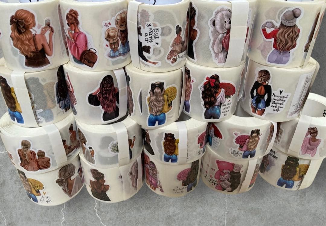 ciel様後ろ姿女の子ロールシール全セット25ロール