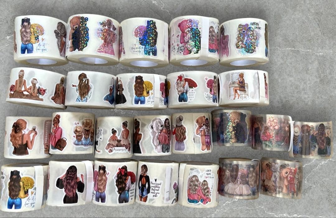 ciel様後ろ姿女の子ロールシール全セット25ロール