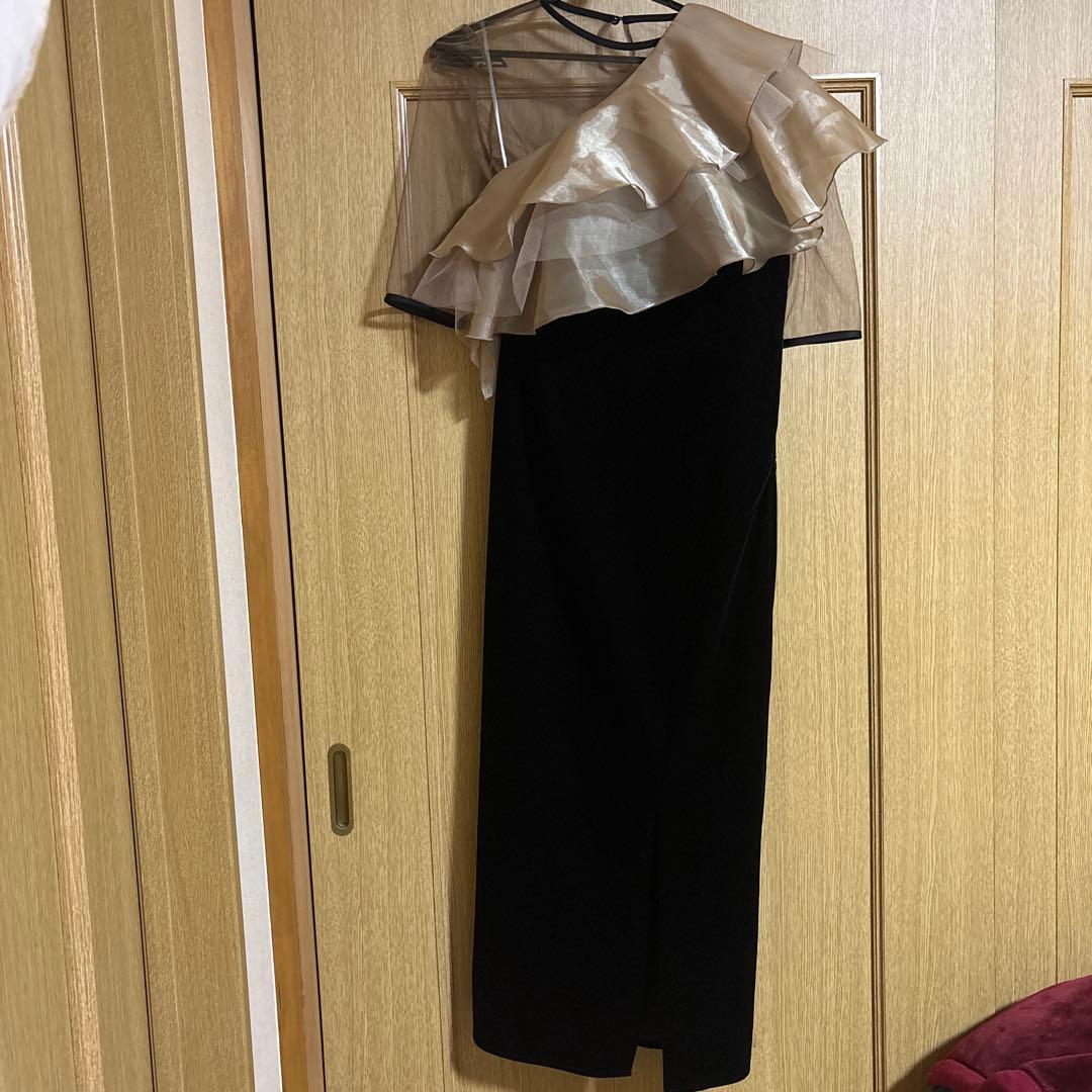 LEJA】 アシンメトリーティアードフリル3WAYベロア