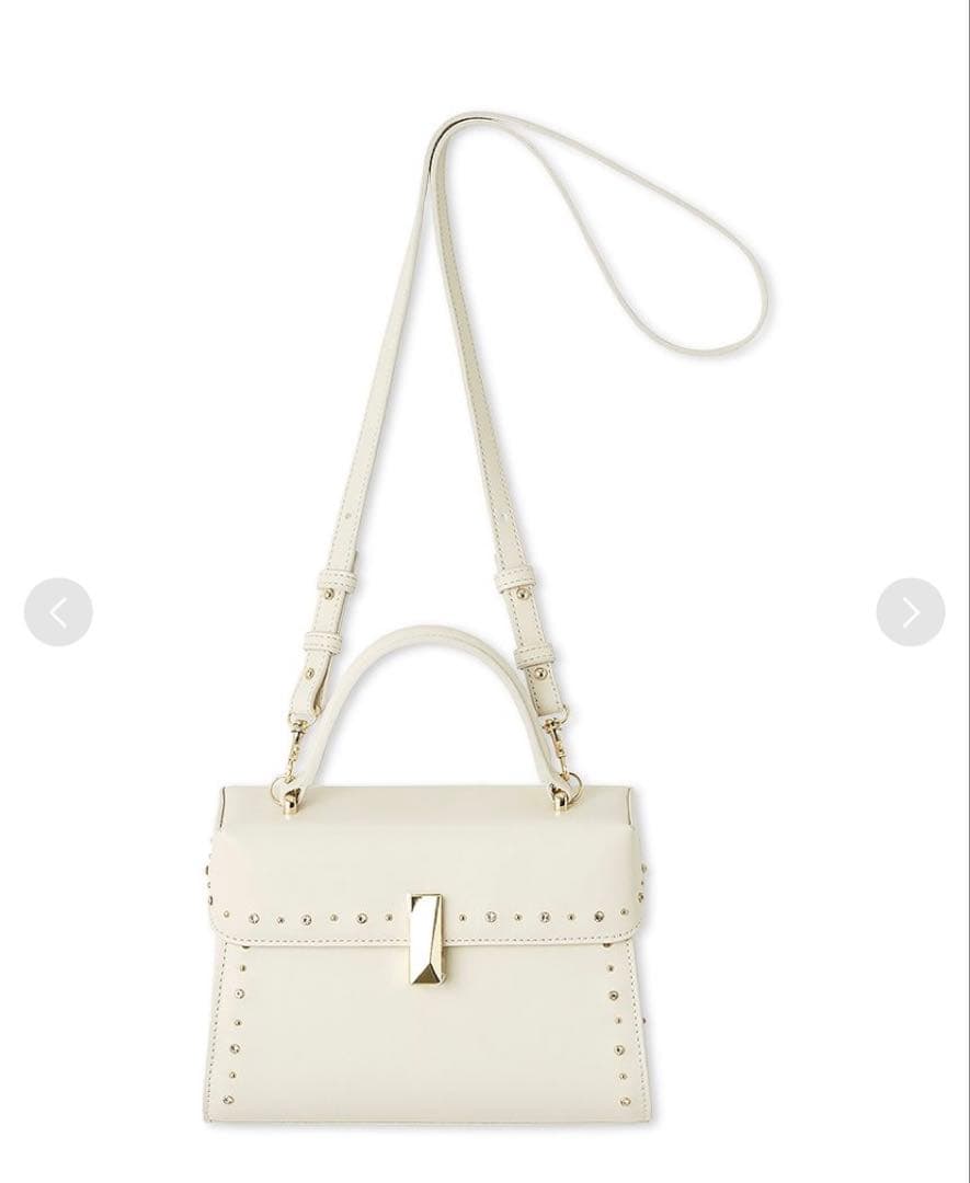 セルフォード　リュタン　ビジュースタッズポシェット　Mサイズ　アイボリー