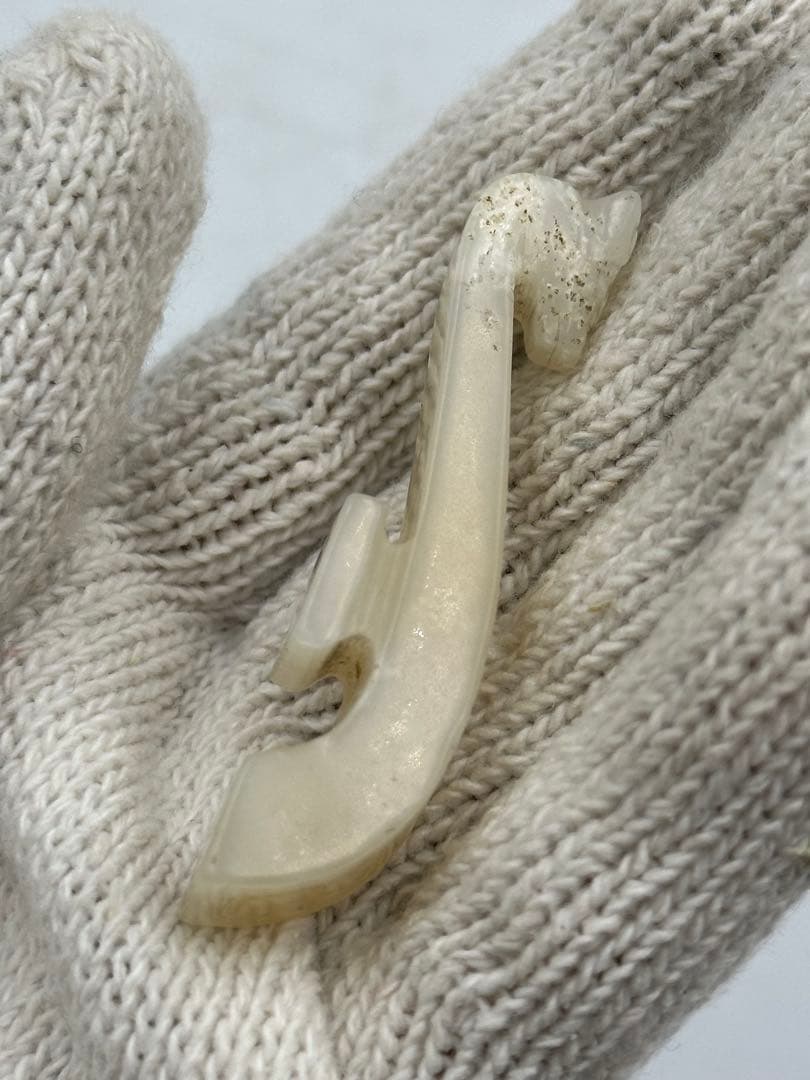 砡雕刻 根付 白玉 和田玉 中国古美術 アクセサリー 重さ約 16g