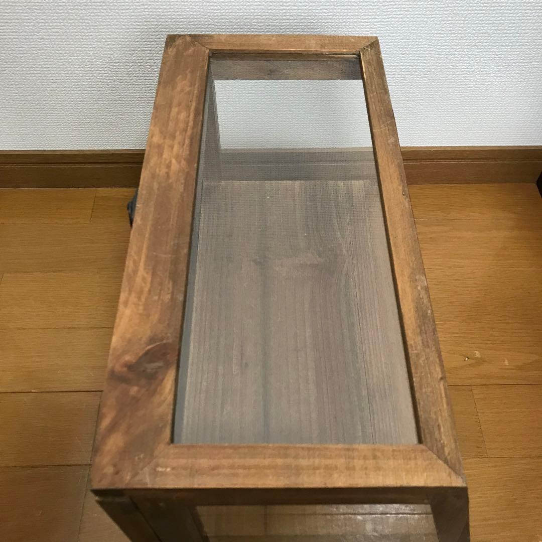 専用リサイクルウッド カウンターキャビネット ガラスケース ショーケース サリュ
