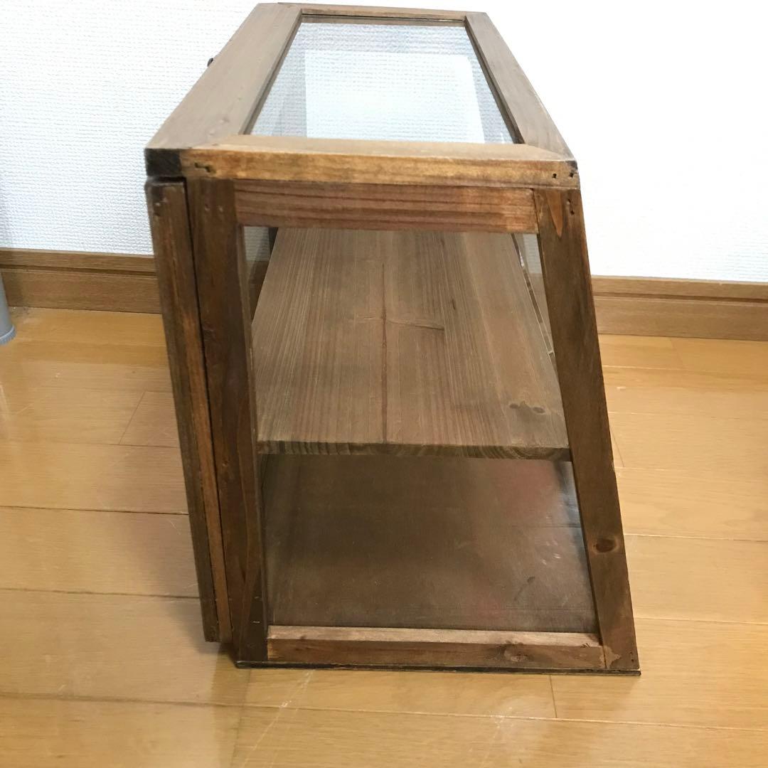 専用リサイクルウッド カウンターキャビネット ガラスケース ショーケース サリュ