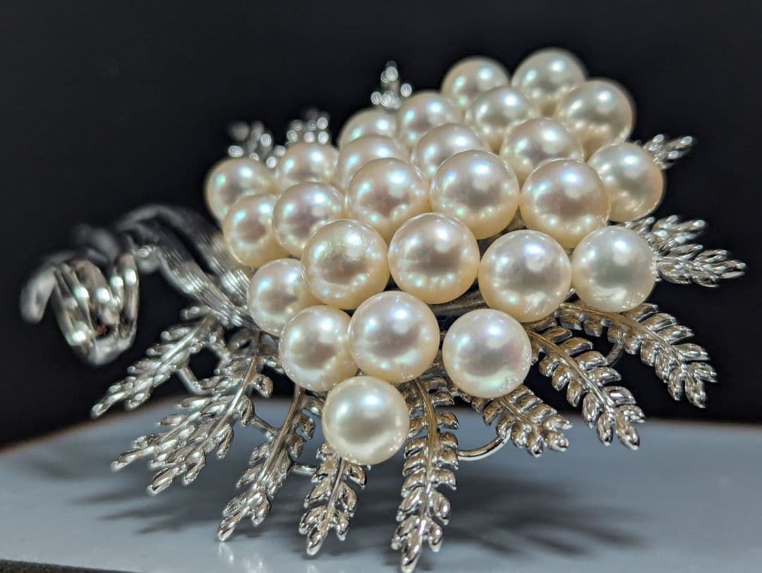 本真珠　ブローチ　SILVER