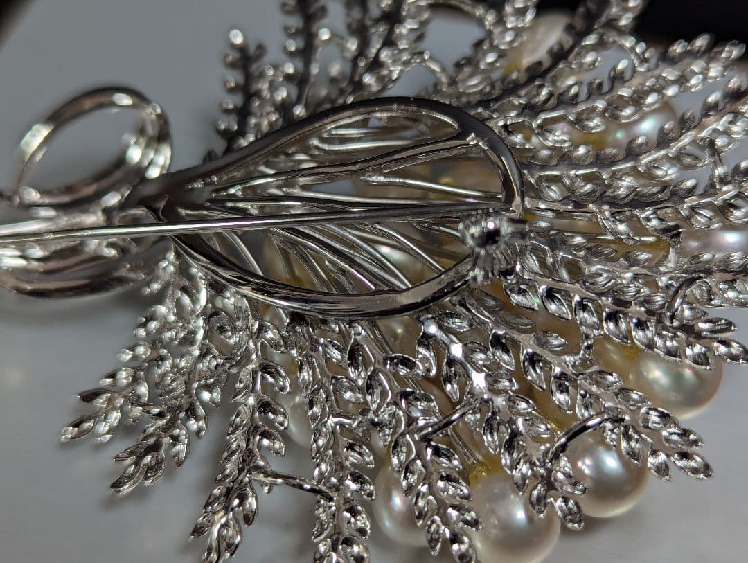 本真珠　ブローチ　SILVER