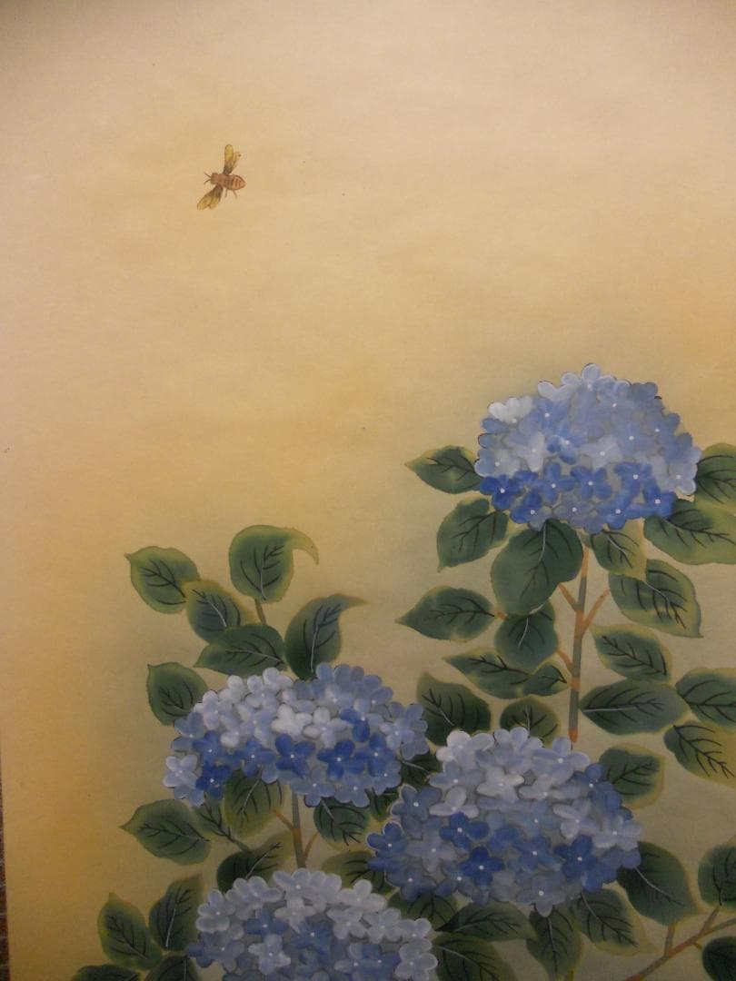 Sake掛け軸 芸元 作 『 紫陽花 』 絹本 希少 軸装 茶道具 美品