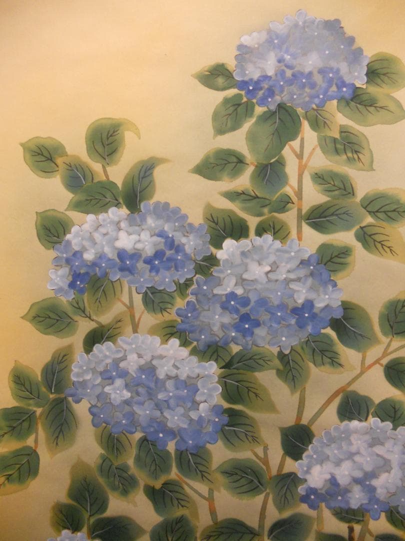 Sake掛け軸 芸元 作 『 紫陽花 』 絹本 希少 軸装 茶道具 美品