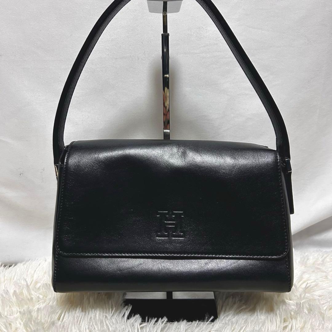 美品 HIROFU ベリーナ　フォーマル　ハンドバッグ レザー　ブラック　肩がけ