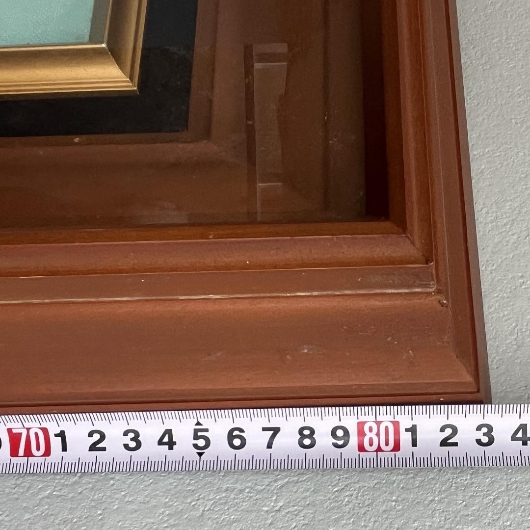 額縁付き　広瀬和之　F12　油彩画　雲仙