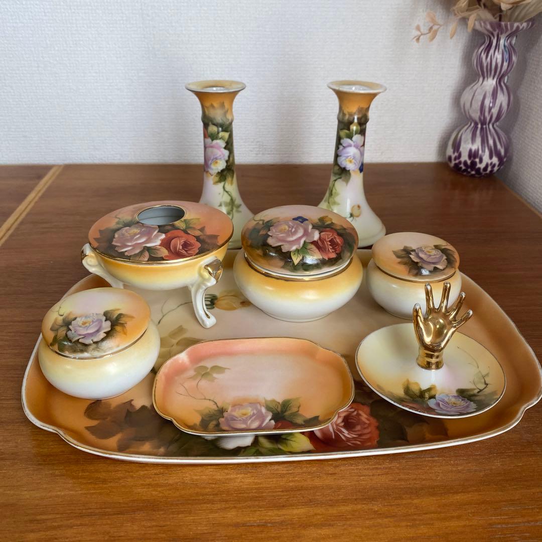 アールヌーボー　手描き　オールドノリタケ イギリス　ドレッサーセット