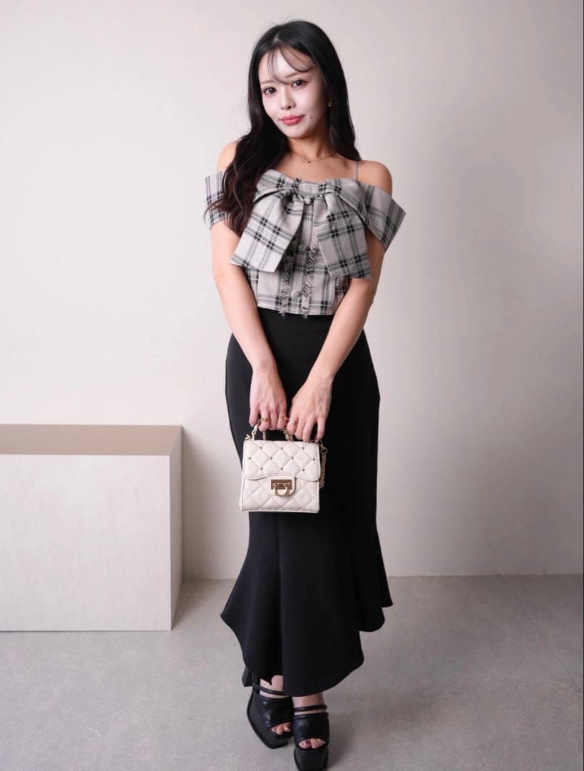 【ミックス2】LIP SERVICE ツイードリボンオフショルトップス